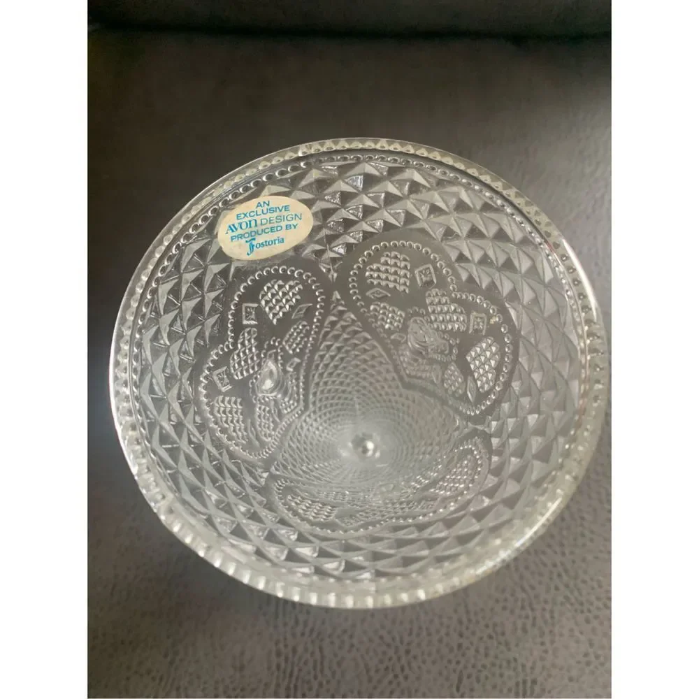 Vintage Avon Fostoria Candle Holder/Vase with Quilted Pattern
